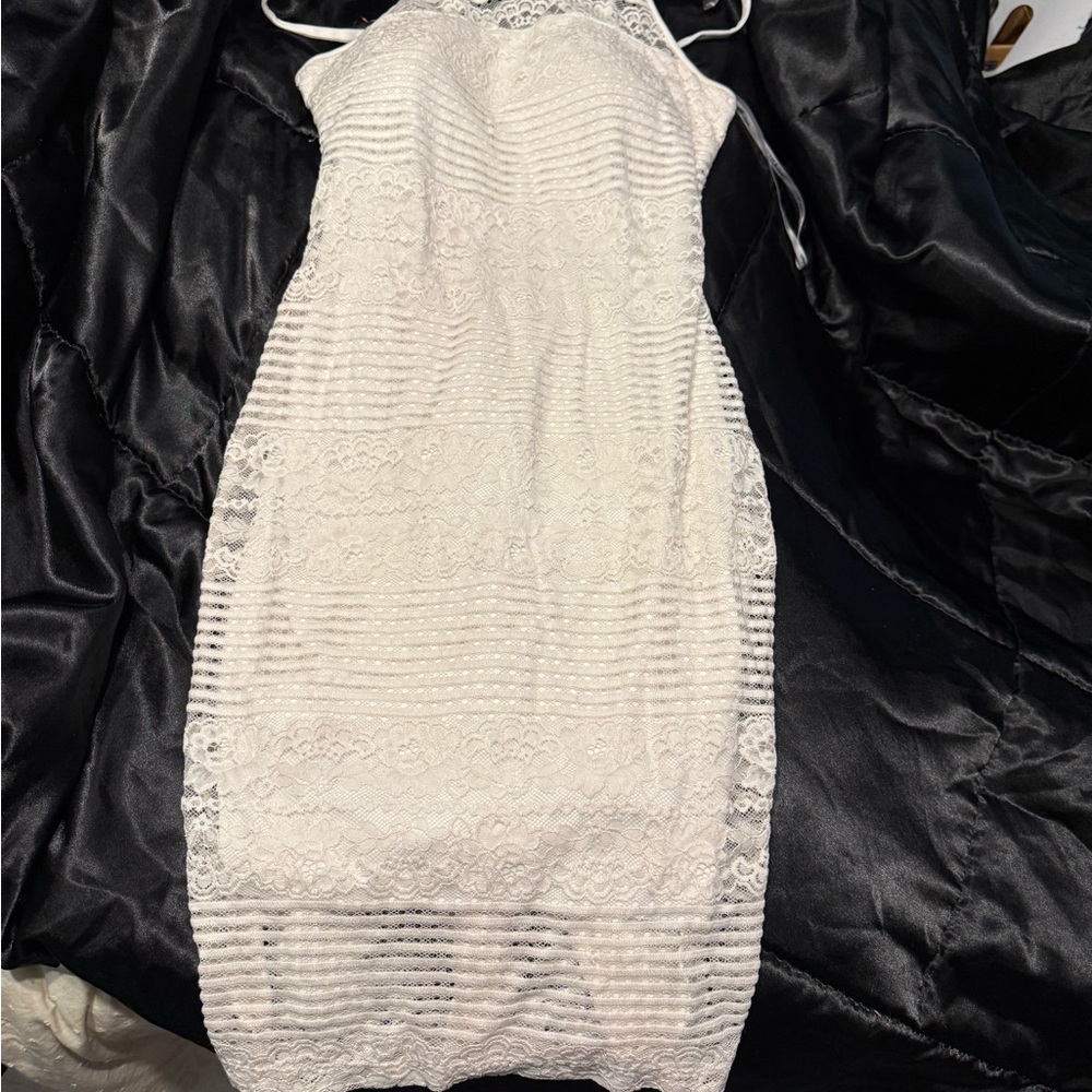Guess White Sheath Halter Dress for Weddings